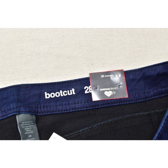 Avenue Women Denim Butter Denim Bootcut Jeans Plus Size 28 Average Cotton NEW - Picture 5 of 8